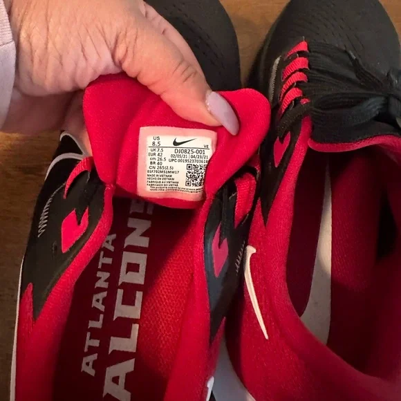 Unisex Atlanta Falcons Nike Black Zoom Pegasus 38 Running Shoe men 8.5 - Picture 11 of 15